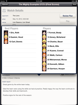 Tap on the best players list and drag players from the team into the Best Players List. You can drag Best Players up and down to order.