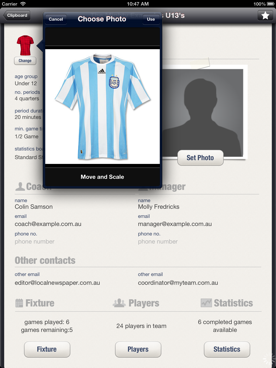 You can select your team's uniform.